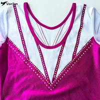 Vente flash - Nouveaux justaucorps de gymnastique en tissu spandex personnalisés avec strass scintillants pour filles, manches 3/4, sublimation