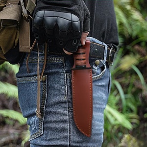 มีดพกพา SS120 ปรับแต่งได้สำหรับการต่อสู้ ใบมีดสแตนเลสคุณภาพสูง ด้ามจับหนัง ใบมีดตรง รับประกัน 1 ปี - Product Image 4