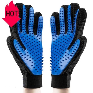 Efficiente guanto con Design a cinque dita delicato Deshedding per Pet toelettatura per cani e gatti in pelliccia lunga e corta in plastica - Product Image 1