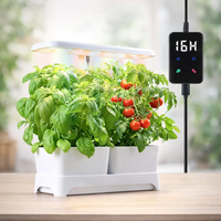 Système de culture intérieur moderne Bluetooth avec arrosage automatique, pot de culture LED et lumière de croissance pour poteau télescopique, idéal pour bureau et maison