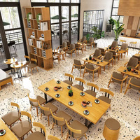 Ensemble de meubles de café, banquette, table rectangulaire en bois pour café, bistrot, restaurant