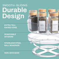 ZNF00170 rond en plastique 4 techniques d'injection de plateau tournant Lazy Susan détachables pour le stockage des aliments de cuisine ou des articles divers
