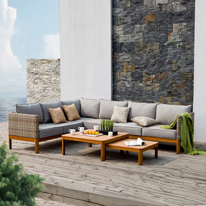 Hot người bán Bắc Âu mây <span class=keywords><strong>wicker</strong></span> ngoài trời chỗ ngồi nhóm nhôm ghế sofa Patio vườn bộ đồ nội thất sân thượng sân sau ghế ban công - Product Image 1