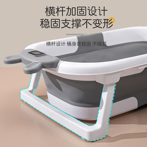 Bañera Plegable Portátil para Bebés, Material PP, Diseño Rectangular, para Recién Nacidos, con Sensor de Temperatura - Product Image 1