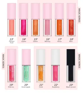 Lip care vegan oil plumper color changing lip oil tint fruit flavor clear glossy private label lip oil