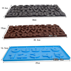 26 Alphabet <strong>Letters</strong> and Number Silicone Resin Mold Disposable Ice Cube Tray for PC Food <strong>Cake</strong> Tools Factory Direct - Product Image 3