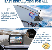 Caméra solaire sans fil avec moniteur pour camions moniteur 7 pouces avec caméra de recul caméra de recul 24V caravane