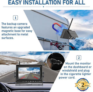 Cámara solar inalámbrica con monitor para camiones Monitor de <span class=keywords><strong>7</strong></span> pulgadas con cámara de respaldo Cámara de marcha atrás de <span class=keywords><strong>caravana</strong></span> de 24V - Product Image 2