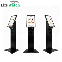 Kiosque de commande en libre-service de 23,8 pouces avec écran tactile, imprimante thermique, terminal de paiement, kiosque à billets, écran LCD pour aéroport, cinéma