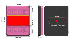 Bas prix haute qualité 12V SAE CE <span class=keywords><strong>remorque</strong></span> vélo feux arrière avec câble indicateur <span class=keywords><strong>feu</strong></span> arrière - Product Image 3