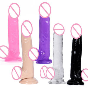 Consolador Realista de TPE Suave con Ventosa Juguete Sexual <span class=keywords><strong>Manual</strong></span> para Masturbación Femenina <span class=keywords><strong>Dildo</strong></span> de Cristal <span class=keywords><strong>Manual</strong></span> para Mujer - Product Image 1
