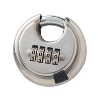 Cadenas rond en alliage de zinc de 70 mm, durable, à combinaison 4 chiffres, pour porte et entrepôt