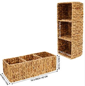 Cestino della scatola di immagazzinaggio tessuto giacinto d'acqua fatto a mano del Seagrass con il supporto di asciugamano cosmetico del bagno vario - Product Image 2