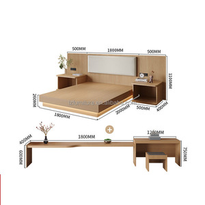 Juego de Muebles Modernos para Dormitorio de Hotel, Venta al por Mayor de Fábrica, Cama Individual King Size Tapizada, Muebles Personalizados para Habitación de Huéspedes de Hotel, Juego de Madera - Product Image 1