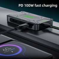 Konverter Pengisian Cepat Piva DS7 70cm Kabel 7 in 1 PD 100W Tipe-C ke Hub USB Tipe C 5Gbps Docking Station 1000M Adaptor LAN RJ45