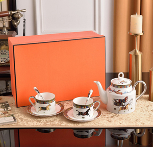 European Home <b>Teacup</b> <b>Set</b> Living Room Ceramic Teapot Kettle Wedding Housewarming Bone China Gift - Product Image 1