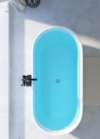 Baignoire autoportante ovale cannelée en acrylique au design moderne, écologique, durable, facile à nettoyer, pour une immersion profonde dans la salle de bain