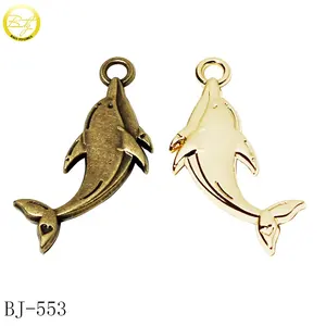 Attractive Fish Shape Branded Necklace Charm Logos Zinc Alloy Jewelry Accessory Metal Hang Tags Pendant Designs