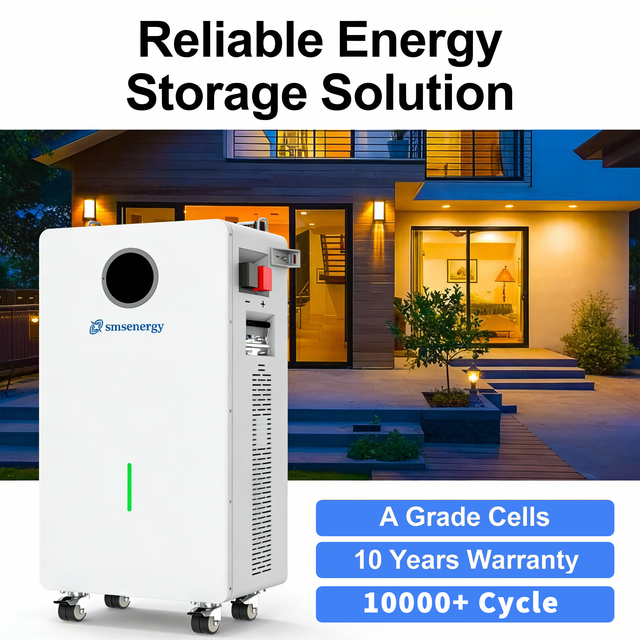 SMSenergy Easy Power 51.2V 314Ah 16kWh LiFePO4 Home Energy Storage Battery Hybrid Grid CAN Wall-Mounted Protection