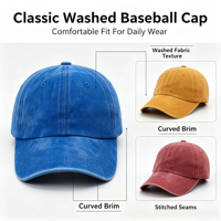 Gorra de Béisbol de 6 Paneles, 100% Algodón Lavado, Estilo Dad Hat, con Logotipo Bordado en 3D Personalizado, Vintage, Desgastada, Varios Colores, Venta al Por Mayor