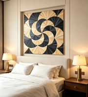 Panneau de parquet en paille de blé fait main Kisswood avec motif GÉOMETRIE - Solutions graphiques de design moderne pour salon et hôtel