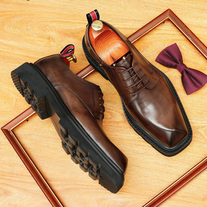 Nouvelles Chaussures Habillées Tendance pour Hommes, Modèle Pointu, à Lacets, Rehaussantes, Imperméables et Respirantes - Product Image 6