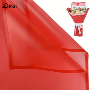 Qibai 20pcs rouge bord magique translucide fleur papier d'emballage étanche Durable <span class=keywords><strong>Rose</strong></span> Bouquet Wrap pour mariages artisanat autocollants - Product Image 2
