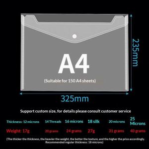 Pochette de rangement transparente A4/A5 en PP épaissi avec bouton-pression personnalisé pour documents, billets et archives - Product Image 2