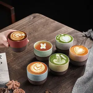 Creative כוס אחת סיטונאי יפני עבה חרס צבעוני קפה כוס קרמיקה ערבית Cofe כוסות