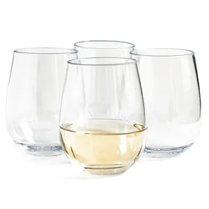 OEM поликарбонатные Свадебные бокалы для вина без стебля, прочные толстые бокалы для вина