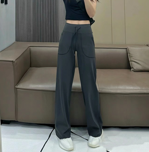 Pantalon large élastique taille haute coupe droite pour femme – Idéal fitness, course, décontracté, sport en extérieur, yoga - Product Image 3