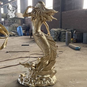 Beautiful <strong>Mermaid</strong> <strong>Statue</strong> Cast <strong>Bronze</strong> <strong>Mermaid</strong> Fountain <strong>Mermaid</strong> Sculpture - Product Image 3