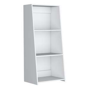 Bibliothèque DB de 47 pouces de design industriel avec 3 étagères, meubles de salon en MDF blanc pour la maison, le bureau, la chambre et l'école. - Product Image 3