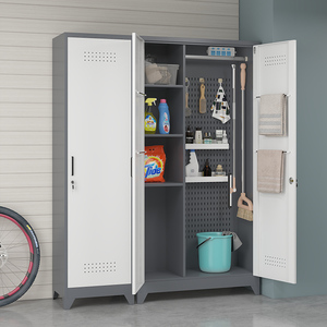 Strong Metal Sanitary Locker for Outdoor Garden Tool Storage Lockable Broom Mops Cabinet High Load-bearing Capacity Outdoor - Product Image 3