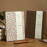 Carnet A5 en velours côtelé, couverture en tissu à pois floraux, journal de style vintage, bloc-notes cadeau pour le bureau et l'école