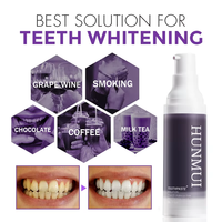 Dentifrice V34 à la menthe et aux herbes, marque privée, correcteur de couleur violet, sérum éliminateur de taches, soin buccal liquide 30g, formule régulière