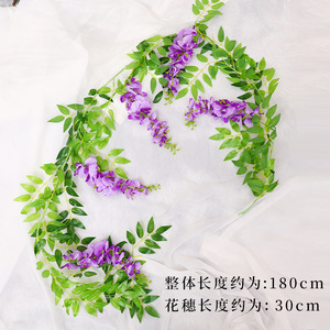 Guirnaldas de flores artificiales de wisteria, guirnalda floral de seda para decoración de bodas, decoración colgante de techo para interiores del hogar. - Product Image 6