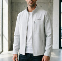 Veste unisexe à col montant avec fermeture éclair, personnalisation du logo, broderie, extérieur en polyester/nylon