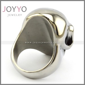 2022 nuovo Design <span class=keywords><strong>Rock</strong></span> <span class=keywords><strong>Punk</strong></span> alta lucidatura enorme teschio testa scudo anello uomo moda Vintage anelli d'argento in acciaio inossidabile - Product Image 2
