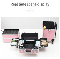 Nouvelle valise de beauté professionnelle multi-couches, grande capacité, boîte à maquillage, valise de voyage à roulettes décontractée avec roues