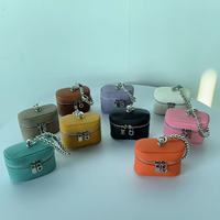Mini sac bandoulière carré en cuir grain litchi, étui à rouge à lèvres et porte-monnaie, pochette portable, mini sac à bandoulière tendance pour fille, porte-clés