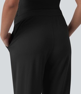 <span class=keywords><strong>Pantalon</strong></span> de maternité taille haute, coupe droite, respirant, longueur intégrale, avec poches, en nylon/spandex, collection printemps - Product Image 2