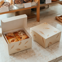 Boîte d'emballage pour boulangerie, boîte à fenêtre en carton recyclable, emballage pour le thé de l'après-midi, commandes en gros pour les comptoirs de cafés