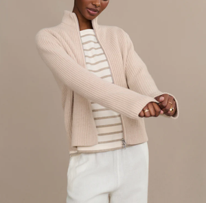 Cardigan en cachemire de haute qualité pour <span class=keywords><strong>femme</strong></span>, avec logo personnalisé, col montant, manches longues, tenue chaude et élégante, collection 2026 - Product Image 2