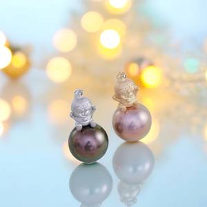 DIY Pearl Accessories 31335 S925 Silver Pendant Gold Plating Empty <b>Tray</b> Machine Cat Pendant Buckle 9-12mm Beads DIY <b>Jewelry</b> Kit - Product Image 3