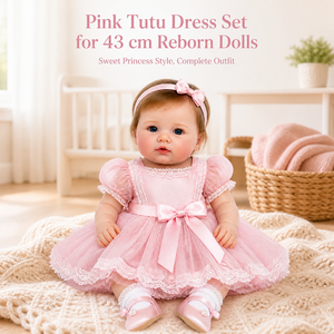 Ensemble Robe Tutu Rose 43cm pour <span class=keywords><strong>Poupée</strong></span> <span class=keywords><strong>Reborn</strong></span>, Bandeau Nœud en Satin, Chaussettes, Chaussures <span class=keywords><strong>de</strong></span> Ballet Perles, Vêtements <span class=keywords><strong>de</strong></span> <span class=keywords><strong>Poupée</strong></span> en Polyester <span class=keywords><strong>de</strong></span> Luxe Personnalisés OEM/ODM - Product Image 2