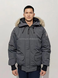 Áo khoác mùa đông nam Langford Wyndham kiểu dáng thường ngày, có mũ lông chồn, chống thấm nước, khóa kéo, kiểu bomber, lót lông vũ - Product Image 6