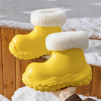 Bottes de neige imperméables en EVA pour femmes, doublées de fausse fourrure, antidérapantes, résistantes à l'usure, bottes courtes à la cheville pour l'hiver froid en plein air