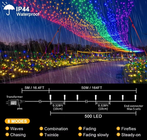 <strong>Best</strong> Sell <strong>RGB</strong> 500L 8 Modes Waterproof <strong>Christmas</strong> Led String <strong>Light</strong> for Wedding,patio,party Decoration - Product Image 3