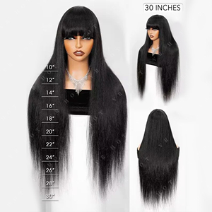 Parrucche con frangia cruda vietnamita <span class=keywords><strong>capelli</strong></span> umani parrucche lisce lisce diritte e botto - Product Image 4
